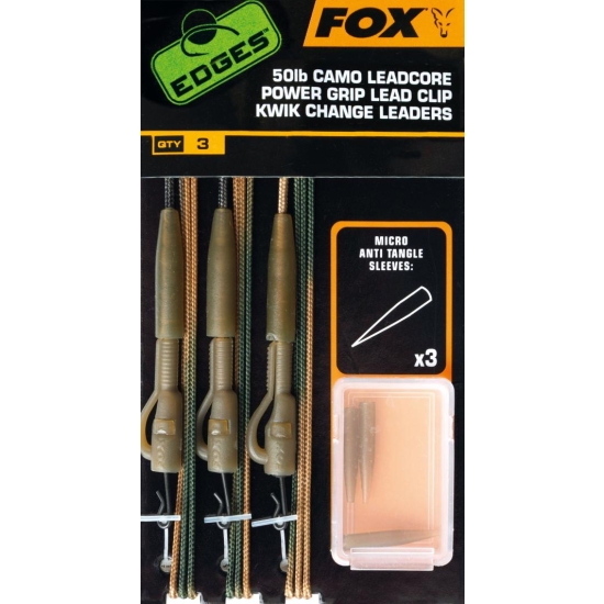 FOX Camo Leadcore Power Grip Lead Clip Kwik Change Leaders 50lb